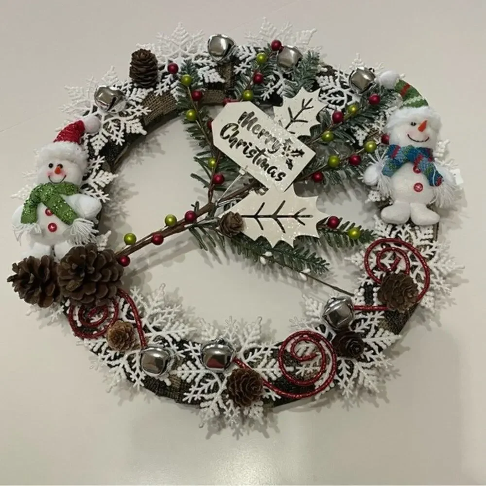 Christmas Snowman Merry Christmas Wreath 14